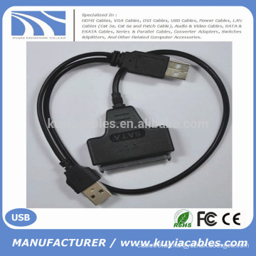 High Speedr 2Male USB 2.0 zu SATA Kabel 15 + 7-poliger Stecker für 2,5 &quot;Festplatte